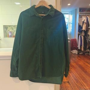Uniqlo Men’s Large Green Corduroy Button down Shirt